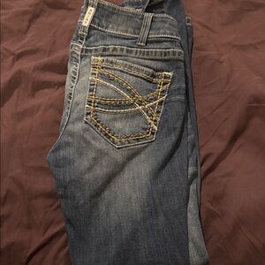 Ariat Women's Boot Cut Jeans - Indigo with Gold Stitching